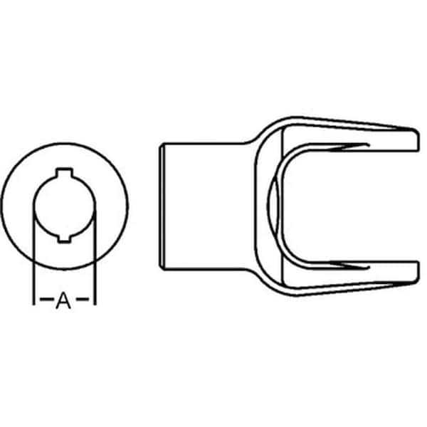 Aftermarket Implement Yoke, 34 Round Bore, 316 Keyway, W Set Screw A-10001-1038-AI - main